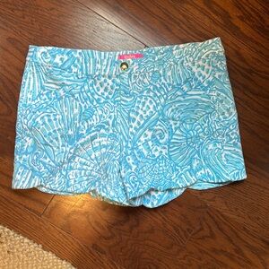 Blue Patterned Women's Shorts